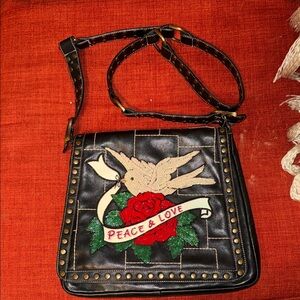 COOL VINTAGE ISABELLA FIORE BEADED PEACE AMD
LOVE PURSE